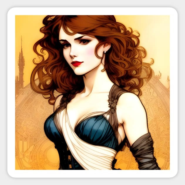 Beautiful sexy redhead lady Sticker by animegirlnft